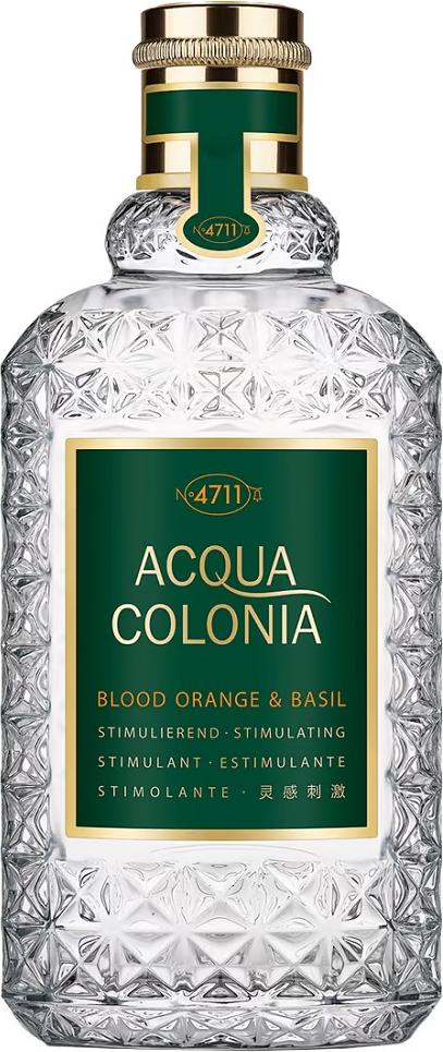 Flacon wody kolońskiej 4711 Acqua Colonia Blood Orange & Basil 100ml z eleganckim opakowaniem marki Acqua Colonia na białym tle