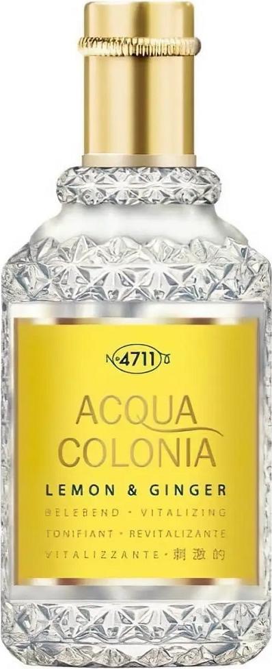 Flacon wody kolońskiej 4711 Acqua Colonia Lemon & Ginger 50ml z orzeźwiającą kompozycją cytryny i imbiru dla kobiet i mężczyzn