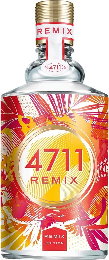 Flacon wody kolońskiej 4711 Remix Exotic Paradise 100ml z egzotycznym cytrusowo-kwiatowym zapachem grejpfruta i magnolii na białym tle