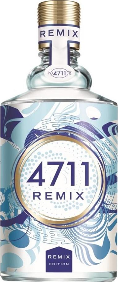 Butelka wody kolońskiej 4711 Remix Sparkling Island 100ml na białym tle - elegancki flacon z tropikalną kompozycją zapachową marki 4711