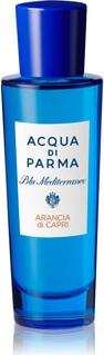 Flacon perfum ACQUA DI PARMA Blu Mediterraneo Arancia di Capri Eau de Toilette na białym tle z eleganckim opakowaniem marki