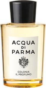 Flacon perfum ACQUA DI PARMA COLONIA il Profumo Eau de Parfum w eleganckim opakowaniu na białym tle z logo marki i napisem COLONIA