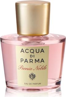 Acqua Di Parma Peonia Nobile woda perfumowana 100ml w różowym flakonie ze złotymi akcentami na białym tle - luksusowe perfumy damskie