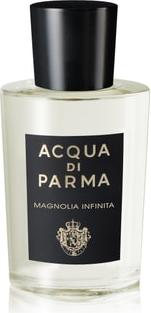 Flacon wody perfumowanej Acqua di Parma Magnolia Infinita dla kobiet z eleganckim opakowaniem marki na białym tle