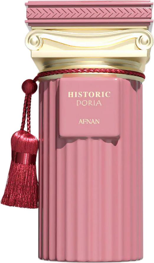 Afnan Historic Doria woda perfumowana 100ml w różowym żebrowanym flakonie ze złotymi akcentami - luksusowe perfumy arabskie dla kobiet