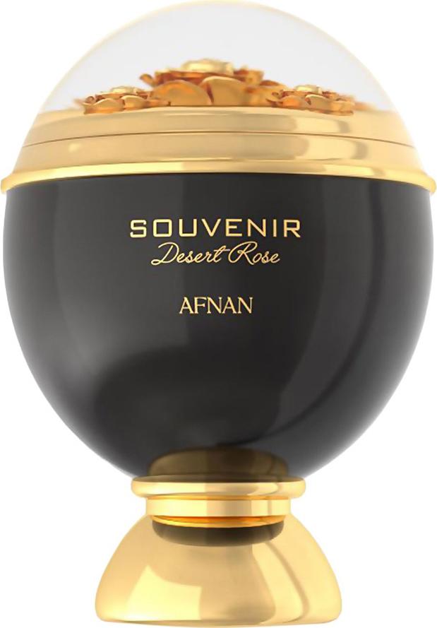 Afnan Souvenir Desert Rose woda perfumowana 100ml w eleganckim czarno-złotym flakonie z płatkami róży - orientalne perfumy damskie