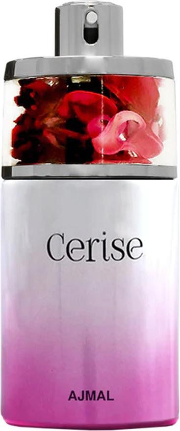 Flacon wody perfumowanej Ajmal Cerise 75ml z eleganckim opakowaniem, owocowe perfumy dla kobiet z nutami truskawki i melona