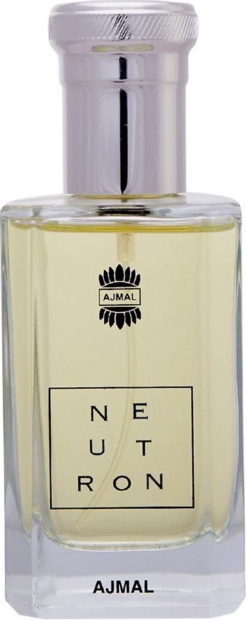 Flacon wody perfumowanej Ajmal Neutron 100ml dla mężczyzn z kwiatowo-drzewno-piżmową kompozycją w eleganckim opakowaniu marki Ajmal