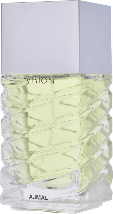 Flacon wody perfumowanej Ajmal Vision 100 ml dla mężczyzn z orientalnym zapachem fiołka, bergamotki i cedru na białym tle
