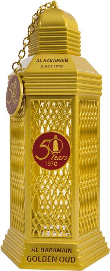 Flacon perfum Al Haramain 50 Years Golden Oud 100ml - luksusowe orientalno-przyprawowe perfumy unisex z oudem w eleganckim opakowaniu