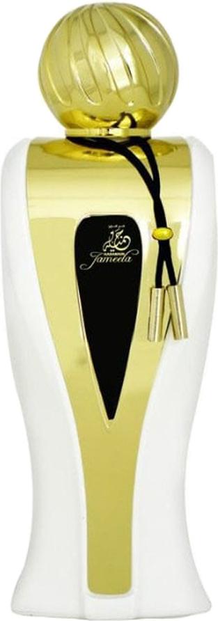 Flacon wody perfumowanej Al Haramain Jameela 100ml unisex na białym tle - orientalne perfumy z nutami cytrusowymi i kwiatowymi w eleganckim opakowaniu