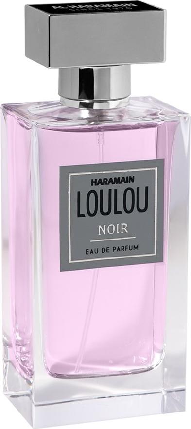 Flacon perfum Al Haramain Loulou Noir woda perfumowana damska 100ml na białym tle z eleganckim opakowaniem marki Al Haramain