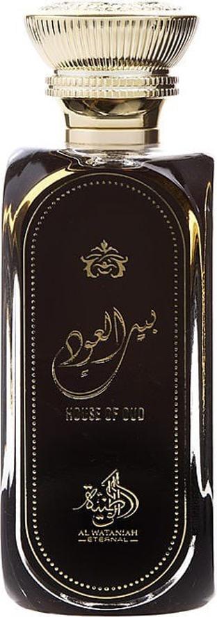 Flacon perfum Al Wataniah House Of Oud woda perfumowana 100ml unisex z arabskimi nutami oudu, róży i kardamonu na eleganckim opakowaniu