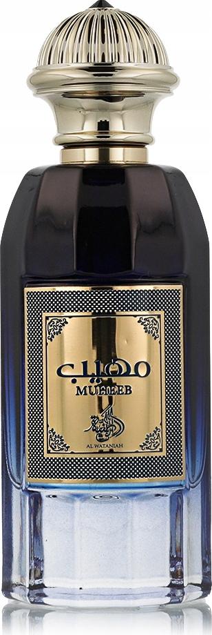 Flacon wody perfumowanej Al Wataniah Muheeb 100ml - luksusowe unisex perfumy z eleganckim opakowaniem marki Al Wataniah na białym tle