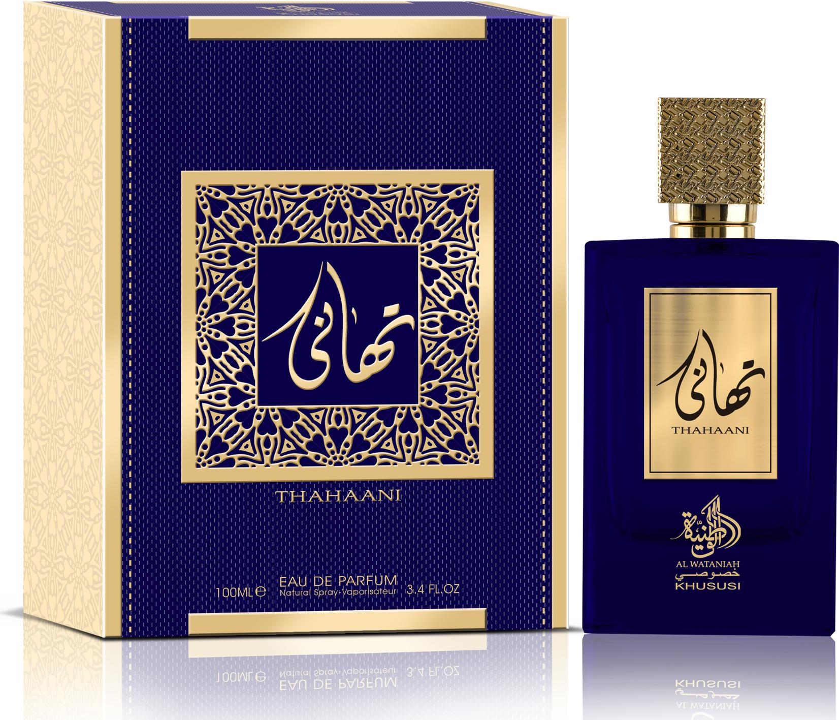 Flacon Al Wataniah Thahaani woda perfumowana 100ml - uniseksowe perfumy orientalne z brzoskwinią, różą, tuberozą i bursztynem w eleganckiej butelce