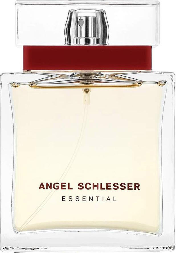 Flacon perfum Angel Schlesser Essential for Women woda perfumowana 100ml na białym tle z eleganckim opakowaniem marki Angel Schlesser