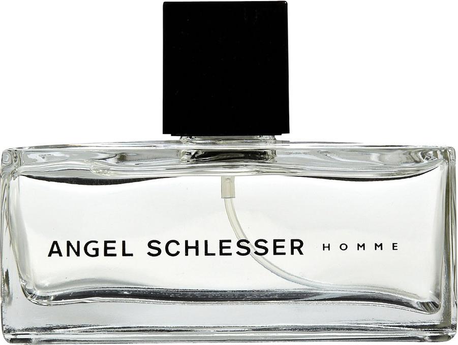 Flakon wody toaletowej Angel Schlesser Homme 125ml w minimalistycznym opakowaniu na białym tle - męskie perfumy aromatyczno-fougere