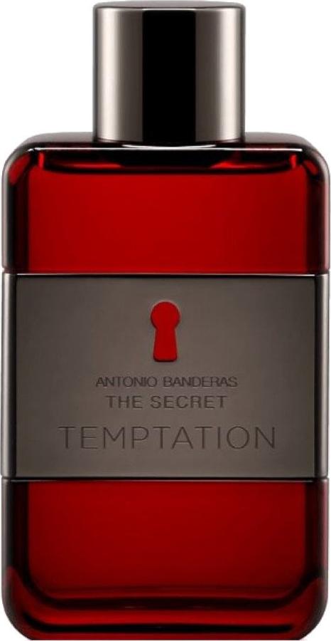 Flacon wody toaletowej Antonio Banderas The Secret Temptation 100ml dla mężczyzn - eleganckie opakowanie męskich perfum drzewno-przyprawowych