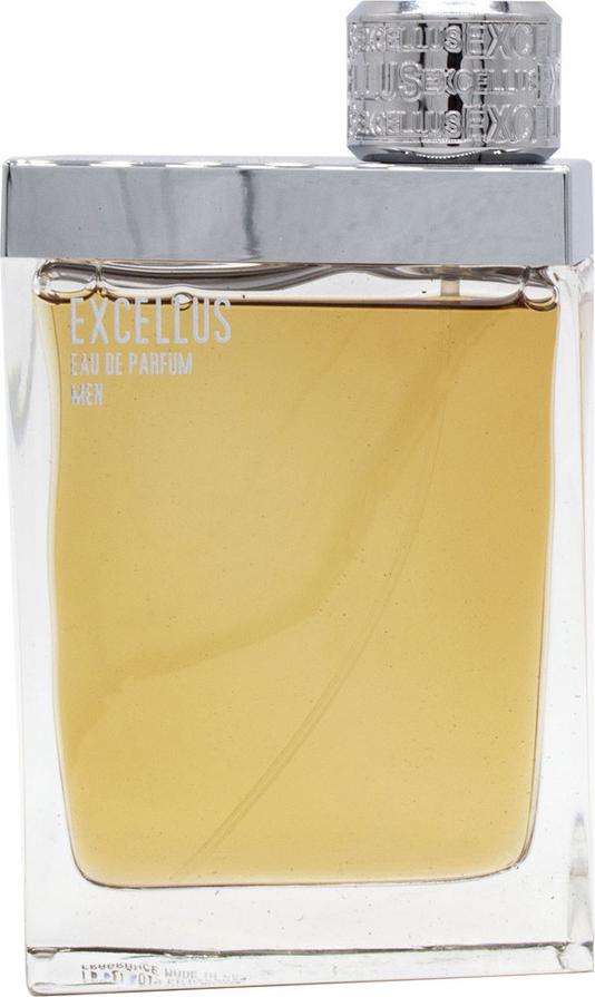 Flacon wody perfumowanej Armaf Excellus Men 100ml na białym tle z eleganckim opakowaniem marki Armaf widocznym obok butelki z perfumami