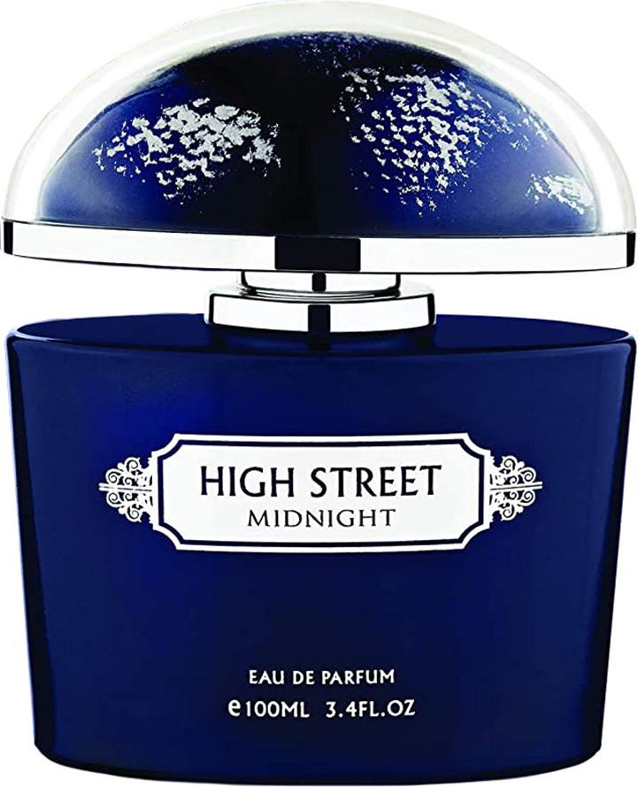 Flacon wody perfumowanej Armaf High Street Midnight 100ml dla kobiet - eleganckie opakowanie perfum kwiatowo-owocowych na białym tle