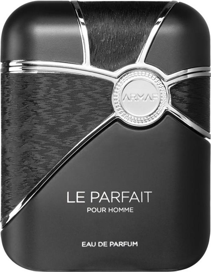 Flacon wody perfumowanej Armaf Le Parfait Pour Homme 200ml na białym tle - eleganckie opakowanie męskich perfum marki Armaf w bursztynowej kompozycji