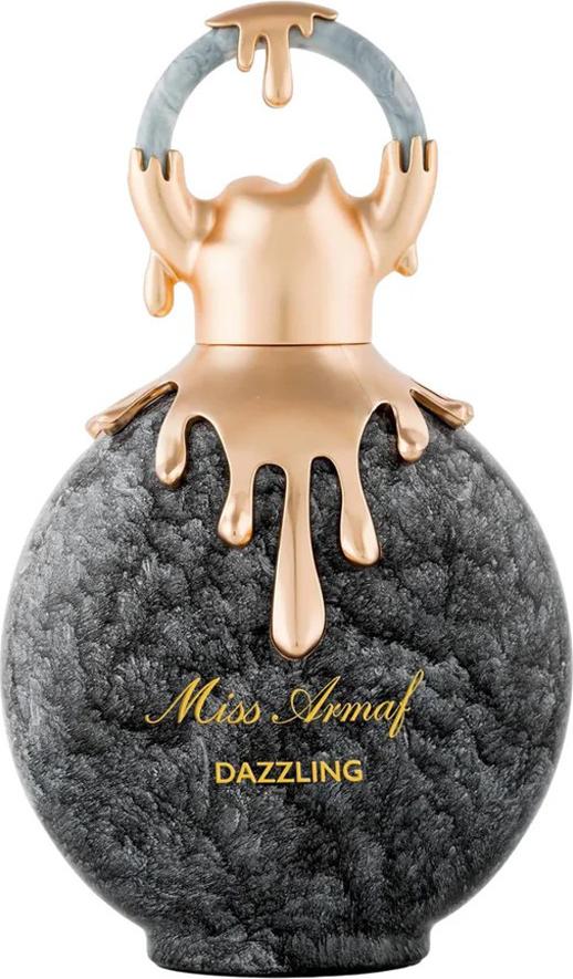 Flacon perfum Armaf Miss Armaf Dazzling woda perfumowana 100ml dla kobiet w eleganckim opakowaniu z logo marki Armaf na białym tle