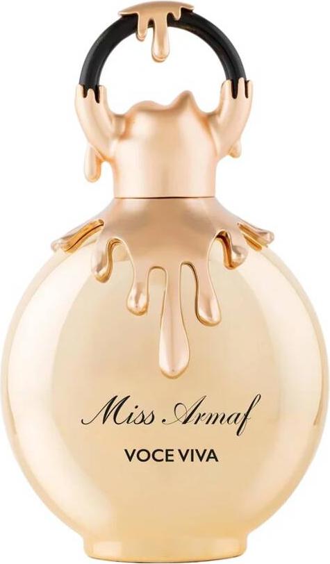 Armaf Miss Armaf Voce Viva woda perfumowana 100ml w eleganckim złocistym flakonie na białym tle - luksusowe perfumy damskie marki Armaf