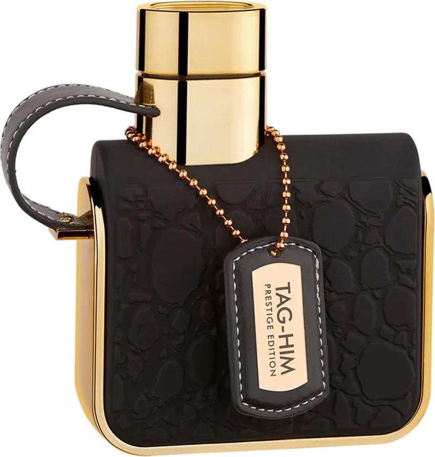 Flacon wody perfumowanej Armaf Tag-Him Prestige 100ml w kształcie eleganckiej walizki, orientalno-fougere zapach dla mężczyzn