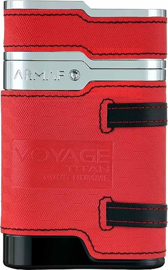 Flacon perfum Armaf Voyage Titan Pour Homme woda perfumowana 100ml dla mężczyzn z eleganckim opakowaniem marki Armaf na białym tle