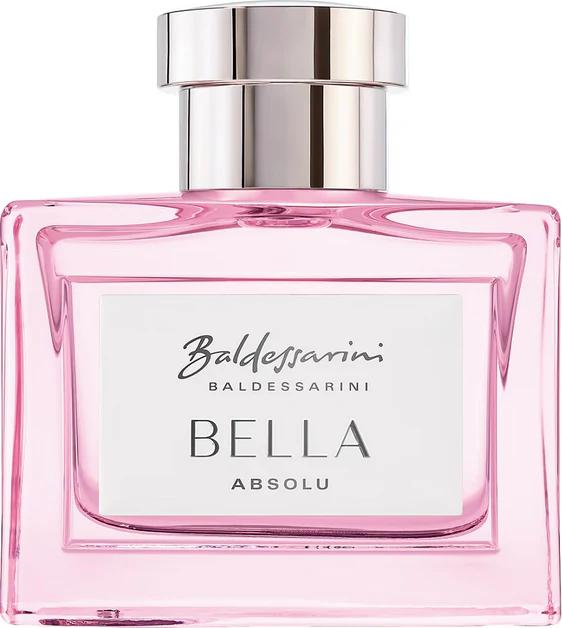 Flacon wody perfumowanej Baldessarini Bella Absolu 50ml dla kobiet na białym tle z eleganckim opakowaniem marki Baldessarini