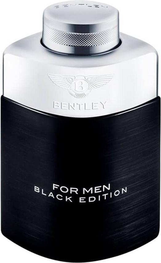 Bentley for Men Black Edition woda perfumowana 100ml - elegancki czarny flacon z logo marki Bentley na białym tle, luksusowe perfumy męskie