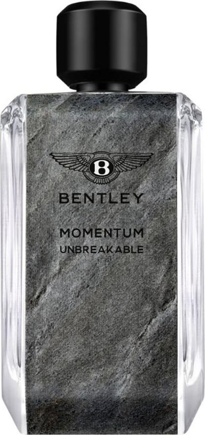 Flacon perfum Bentley Momentum Unbreakable Eau de Parfum EDP 100ml dla mężczyzn w eleganckim opakowaniu z logo marki Bentley na białym tle