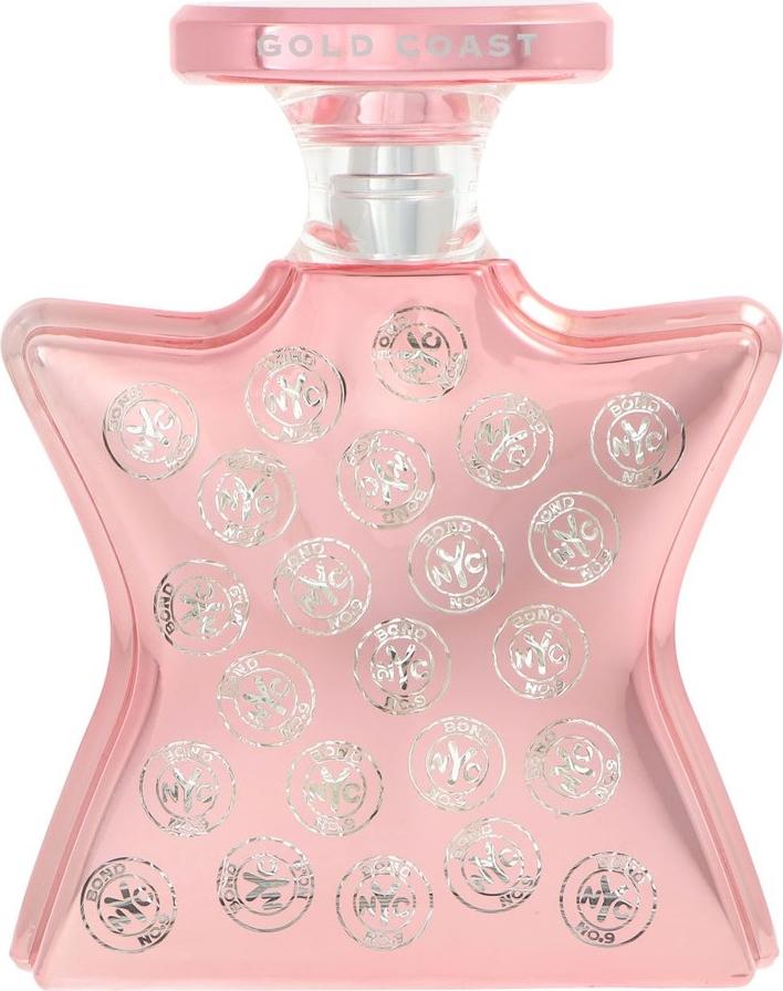 Flacon wody perfumowanej Bond No.9 Feminine Touch Gold Coast 100ml na białym tle - luksusowe perfumy damskie w eleganckim opakowaniu