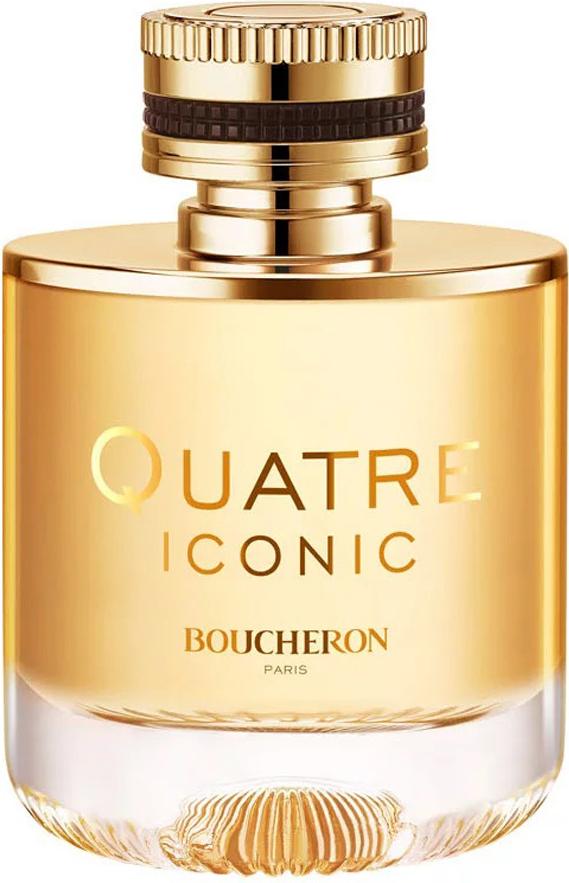 Flacon perfum Boucheron Quatre Iconic woda perfumowana 50ml w eleganckiej butelce z logo marki na białym tle