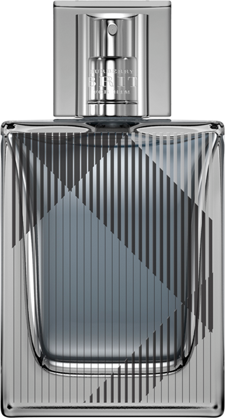 Flacon wody toaletowej Burberry Brit for Men 50ml na białym tle - eleganckie perfumy męskie w charakterystycznym opakowaniu marki Burberry
