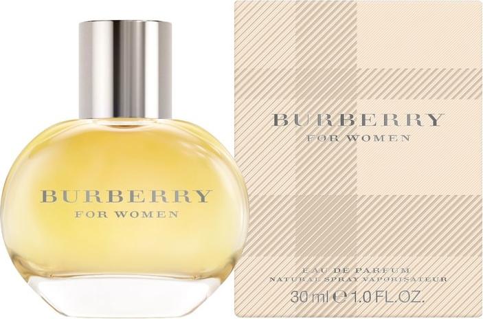 Flacon Burberry For Women woda perfumowana damska 30ml z eleganckim opakowaniem marki Burberry na białym tle w stylu brytyjskim