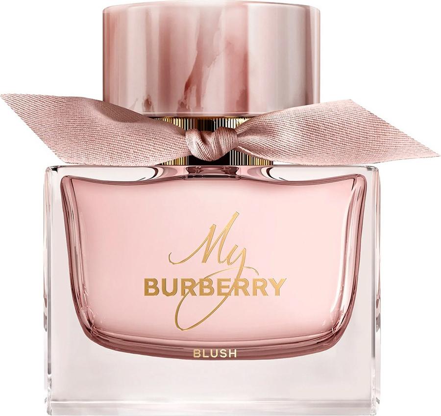 Burberry My Burberry Blush woda perfumowana 50ml w eleganckim pudrowo-różowym flakonie na białym tle z logo marki Burberry
