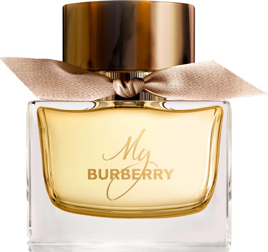 Flacon perfum Burberry My Burberry woda perfumowana 90ml w eleganckim opakowaniu z charakterystycznym logo marki Burberry na białym tle