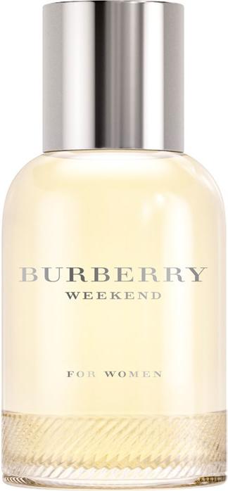 Flacon perfum Burberry Weekend for Women woda perfumowana damska 50ml z eleganckim opakowaniem marki Burberry na białym tle