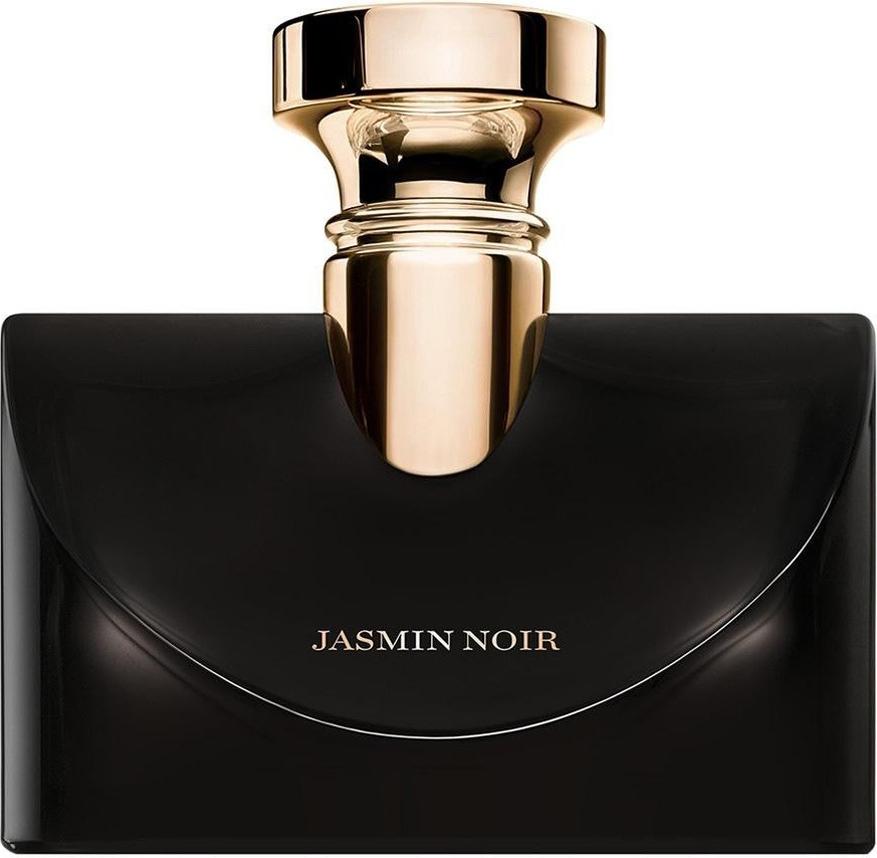 Bvlgari Splendida Jasmin Noir woda perfumowana 50ml w luksusowym czarnym flakonie ze złotymi detalami na białym tle