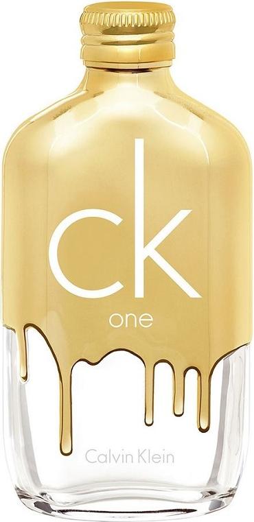 Flacon wody toaletowej Calvin Klein ck one gold 50ml w eleganckim opakowaniu, unisex perfumy o owocowo-drzewnej kompozycji zapachowej