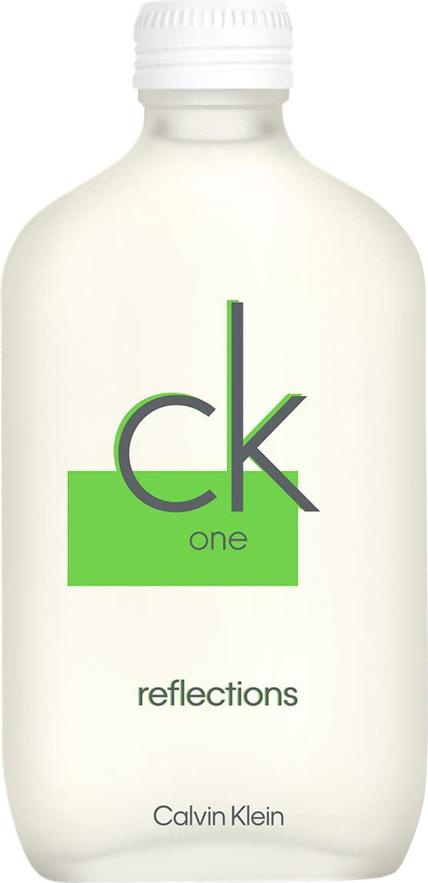 Flacon wody toaletowej Calvin Klein CK One Reflections 100ml w eleganckim opakowaniu, unisex perfumy z nutami cytryny i zielonej herbaty