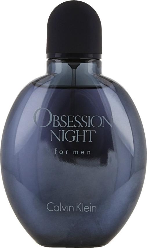 Flacon perfum Calvin Klein Obsession Night for Men woda toaletowa 125ml na białym tle z eleganckim czarnym opakowaniem marki Calvin Klein