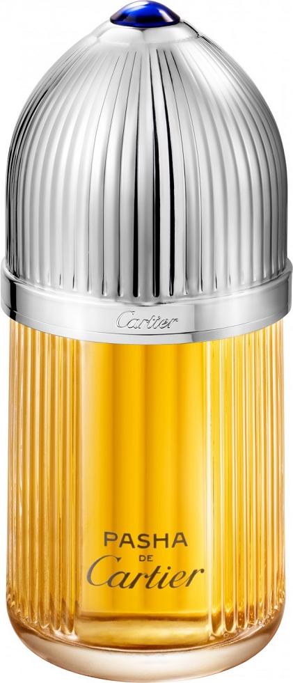 Flacon perfum Cartier Pasha de Cartier Parfum 100ml na białym tle - luksusowe męskie perfumy w eleganckiej butelce z logo marki Cartier