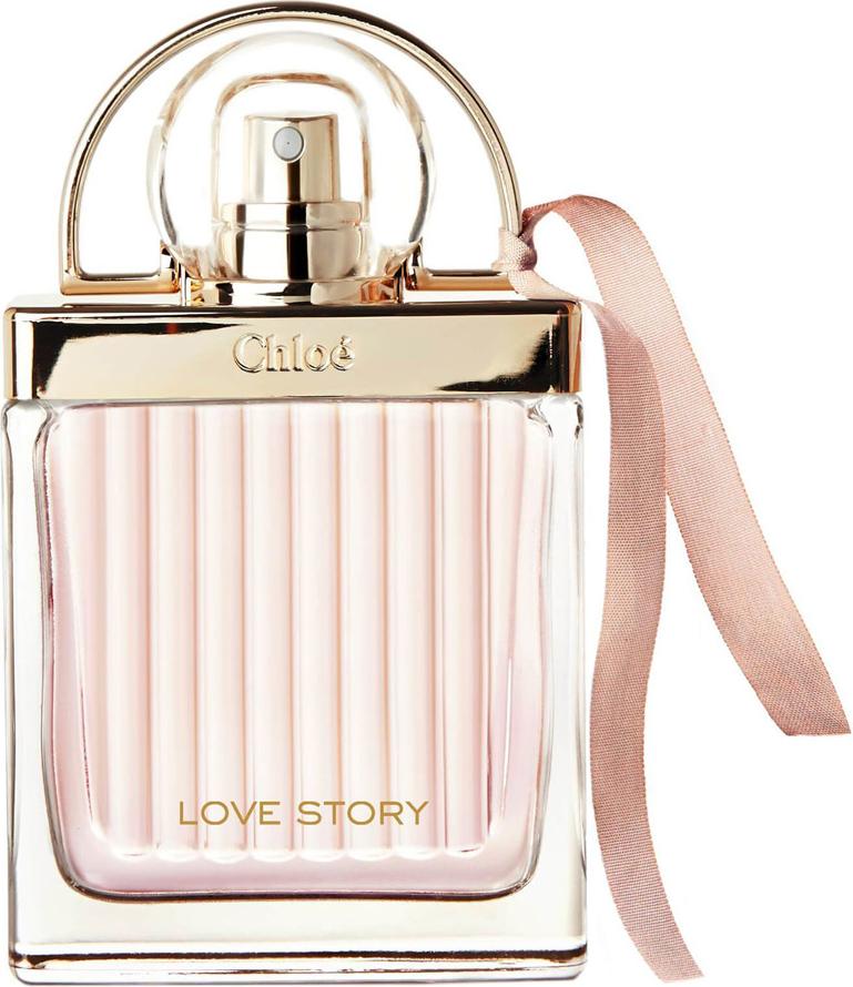 Flacon perfum Chloe Love Story Eau Sensuelle woda perfumowana 50ml na białym tle, eleganckie opakowanie marki Chloe z charakterystycznym logo