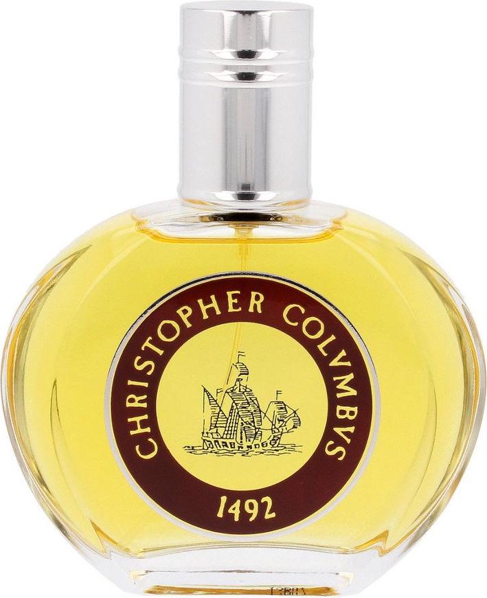 Flacon wody toaletowej Christopher Columbus 100ml dla mężczyzn z orientalno-ziołową kompozycją na białym tle z eleganckim opakowaniem