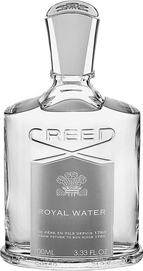 Flacon perfum Creed Royal Water woda perfumowana unisex 100ml na białym tle z eleganckim opakowaniem marki Creed w luksusowym stylu