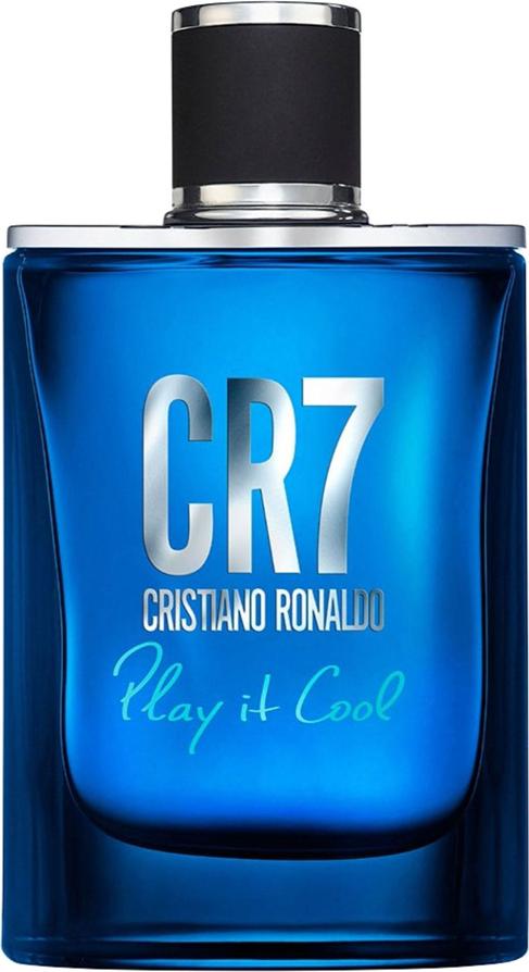 Flacon wody toaletowej Cristiano Ronaldo CR7 Play It Cool 50ml dla mężczyzn z opakowaniem kartonowym na białym tle
