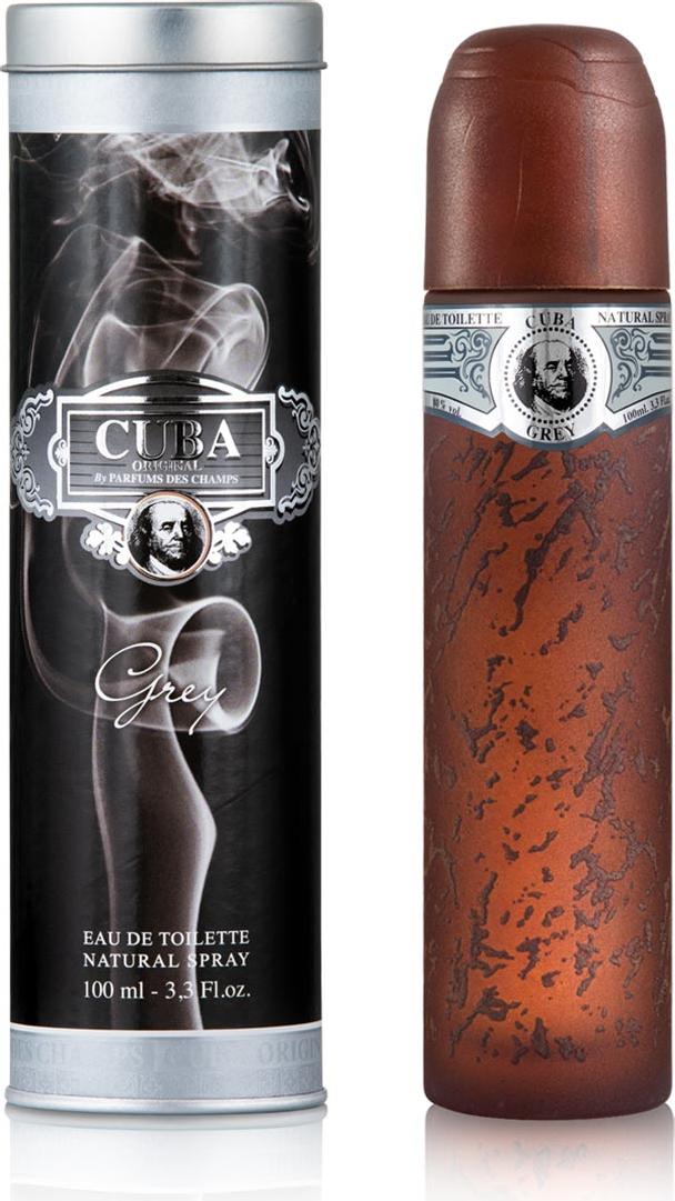 Butelka Cuba Original Grey woda toaletowa męska 35ml - elegancki flacon z męskimi perfumami marki Cuba Original na białym tle