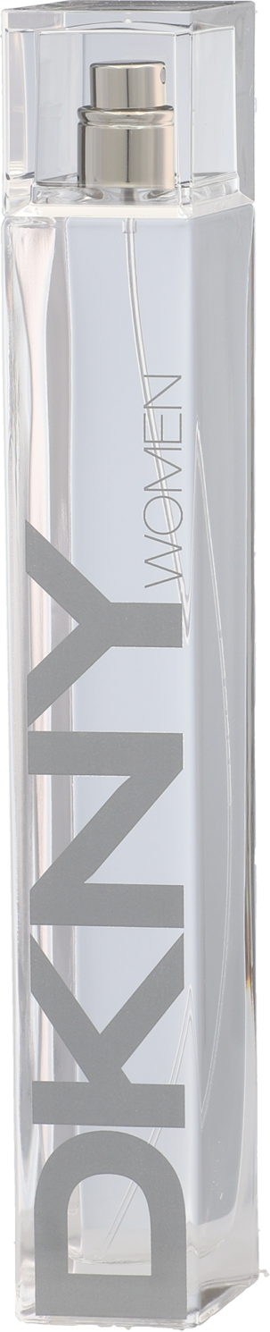 Flacon perfum DKNY Women Energizing 2011 woda toaletowa 100ml na białym tle - eleganckie opakowanie z logo marki DKNY i napisem Women